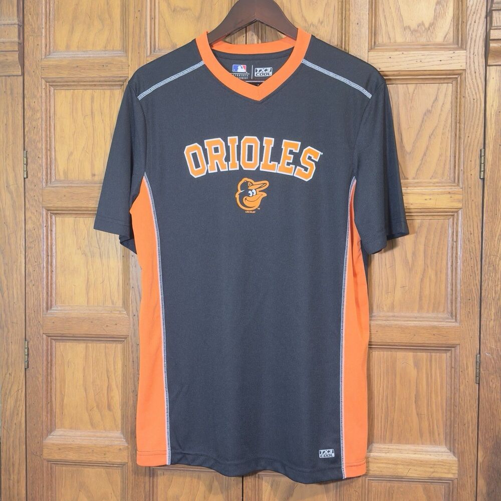 Baltimore Orioles MLB Jersey Men's L Black Orange Genuine Merchandise TX3 Cool